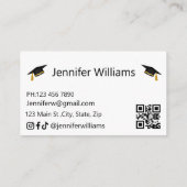 卒業2024 qrコードピンクのスクリプト名カード エンクロージャーカード (裏面)