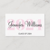 卒業2024 qrコードピンクのスクリプト名カード エンクロージャーカード (正面)