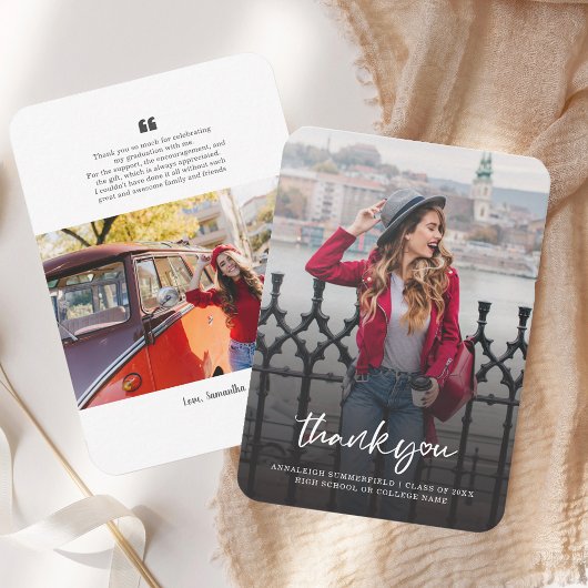 卒業2025の写真サンキューカード ノートカード