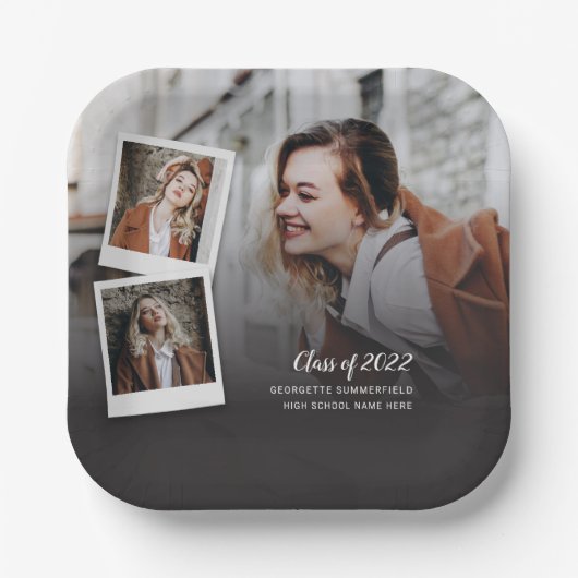 卒業2025の写真パーティー ペーパープレート (正面)