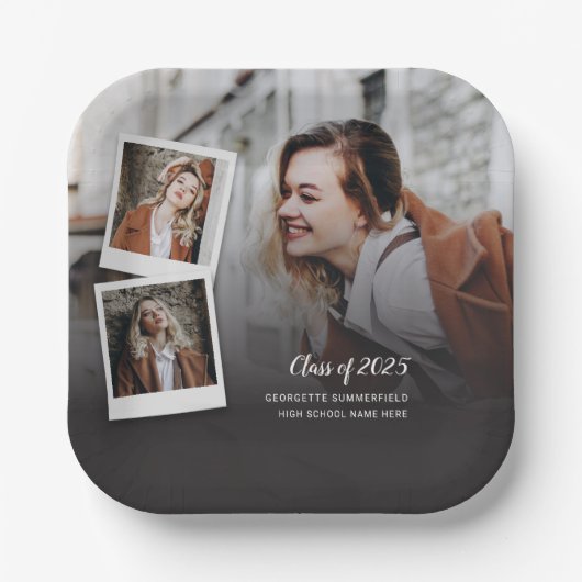 卒業2025の写真パーティー ペーパープレート (正面)