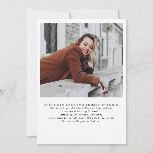 卒業2025の写真 案内状 (裏面)