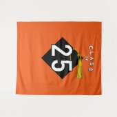 卒業2025オレンジ色の写真の背景 タペストリー (正面(横))