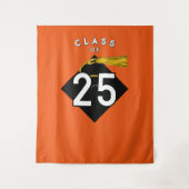 卒業2025オレンジ色の写真の背景 タペストリー (正面)