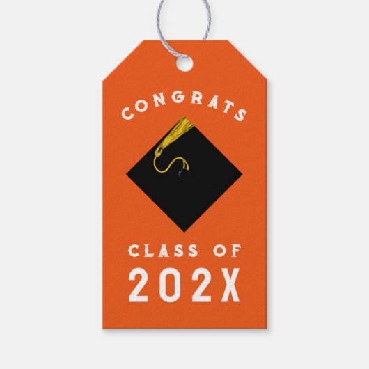卒業2025オレンジ ギフトタグ (正面)