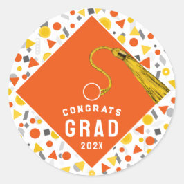 卒業2025オレンジ ラウンドシール