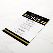 卒業2025グラードパーティー金ゴールド 箔招待状 (回転した状態)