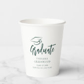 卒業2025スクリプトグリーンパーソナライズされたパーティー 紙コップ (裏面)