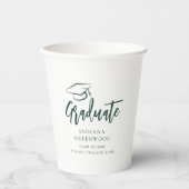 卒業2025スクリプトグリーンパーソナライズされたパーティー 紙コップ (正面)