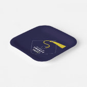 卒業2025ネイビーブルーパーティー ペーパープレート (傾斜あり)