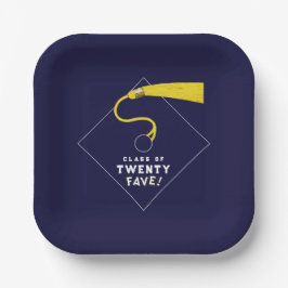 卒業2025ネイビーブルーパーティー ペーパープレート