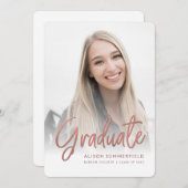 卒業2025バラ金ゴールドスクリプトグラード 案内状 (正面/裏面)