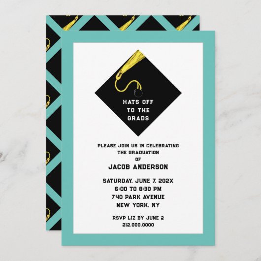 卒業2025パーティの招待状 招待状 (正面/裏面)