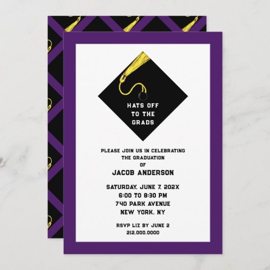 卒業2025パーティの招待状 招待状 (正面/裏面)