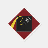 卒業2025パーティーマルーン スタンダードカクテルナプキン (角)