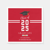 卒業2025パーティー紙 スタンダードカクテルナプキン (正面)