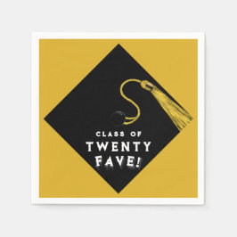 卒業2025パーティー金ゴールド スタンダードカクテルナプキン