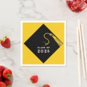 卒業2025パーティー黄 スタンダードカクテルナプキン (インサイチュ)