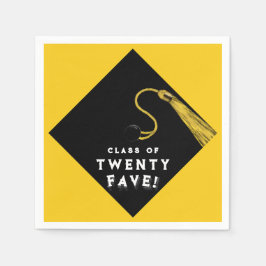 卒業2025パーティー黄 スタンダードカクテルナプキン