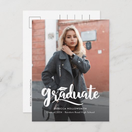 卒業2025フォトスクリプト卒業 案内ポストカード (正面/裏面)