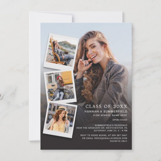 卒業2025写真グラモダンッドパーティー 招待状 (正面)