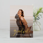 卒業2025写真グラードゴールドフォイル発表 箔招待状 (立ち正面)