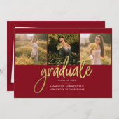 卒業2025写真スクリプトモダン 案内状 (正面/裏面)