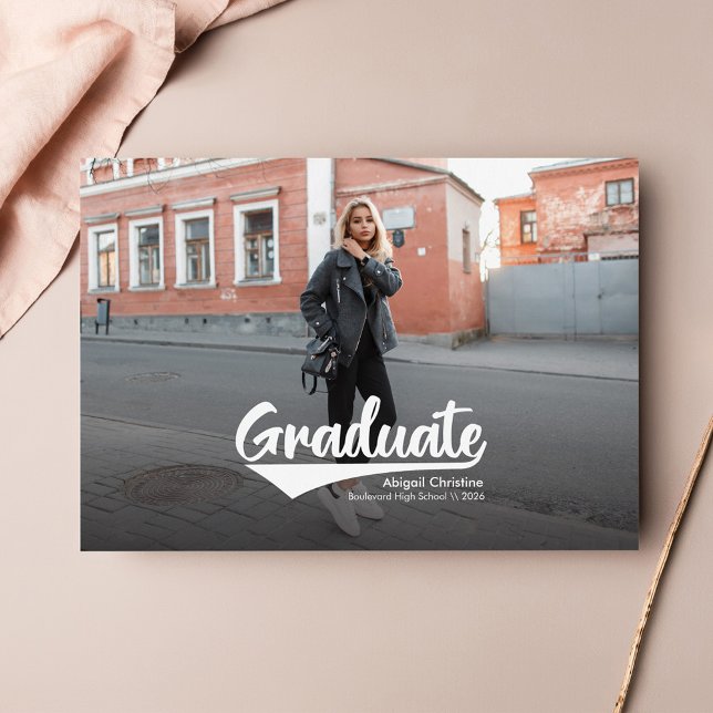 卒業2025写真モダン発表 (Graduation 2024 Photo Announcement Magnet)