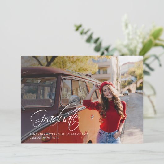 卒業2025写真モダン発表 案内状 (スタンド正面)