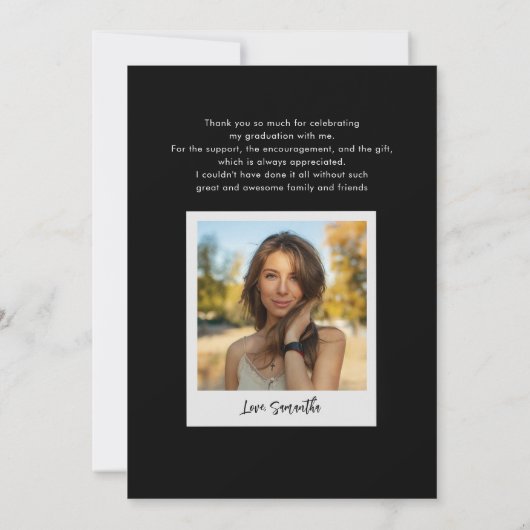 卒業2025写真卒業スクリプト サンキューカード (裏面)