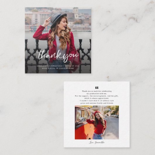 卒業2025写真数々のありがとうフォトカード ノートカード (正面/裏面)