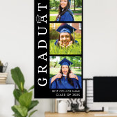 卒業2025写真白黒グラード ポスター (ホームオフィス)