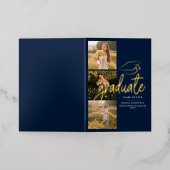 卒業2025写真金箔発表 箔グリーティングカード (外側レイダウン)
