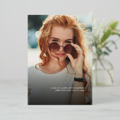 卒業2025卒業パーティー写真バラ金ゴールド 箔招待状 (立ち正面)