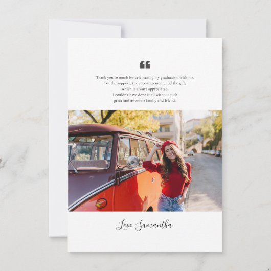 卒業2025大学院写真ありがとう ノートカード (裏面)