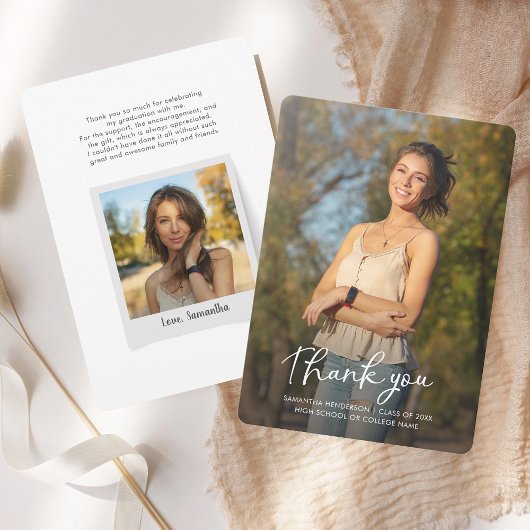 卒業2025大学院写真グラード サンキューカード