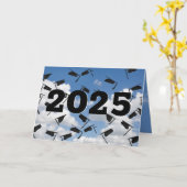 卒業2025帽子in空 カード (黄色い花)