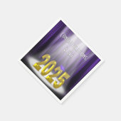 卒業2025紫とスポットライト内金ゴールド スタンダードカクテルナプキン (角)