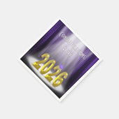 卒業2025紫とスポットライト内金ゴールド スタンダードカクテルナプキン (角)