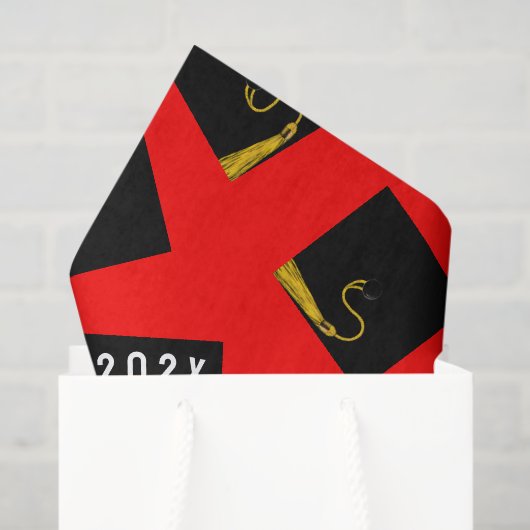 卒業2025赤 薄葉紙 (ギフトバッグ)