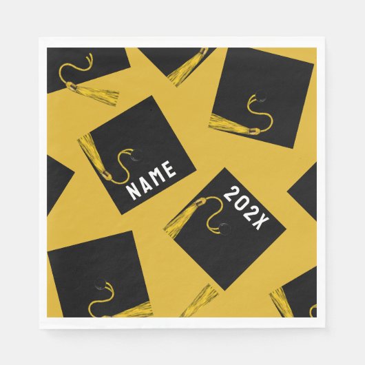 卒業2025金ゴールド スタンダードランチョンナプキン (正面)