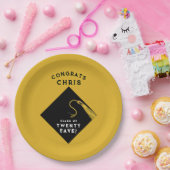 卒業2025金ゴールド ペーパープレート (パーティー)