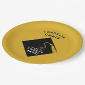 卒業2025金ゴールド ペーパープレート (アングル)