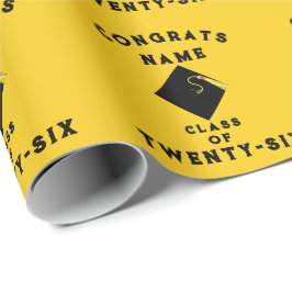 卒業2025黄色の贈り物 ラッピングペーパー