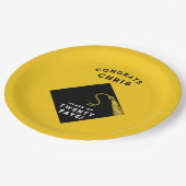 卒業2025黄色 ペーパープレート (アングル)