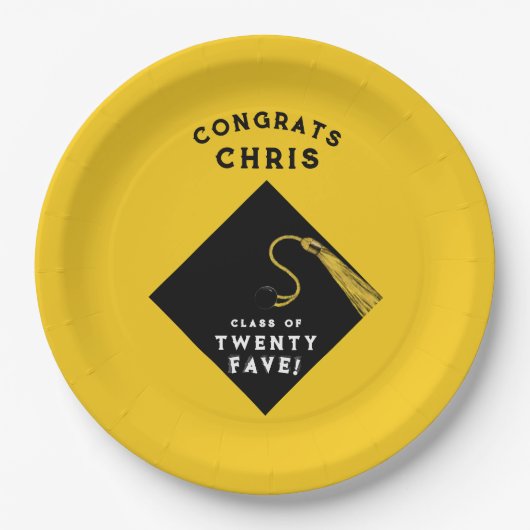 卒業2025黄色 ペーパープレート (正面)