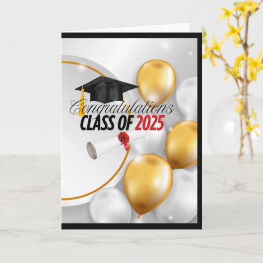 卒業2025 (詩篇37:23 NKJV) カード (黄色い花)