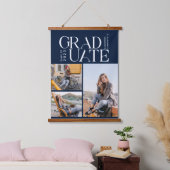 卒業2025 Grad Photo Collage Navy Blue 吊り下げ型タペストリー (寝室)