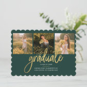 卒業2025 Grad Photos モダンScript 案内状 (スタンド正面)