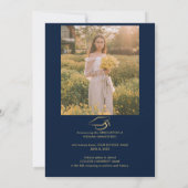 卒業2025 Grad Photos Navy Blue Script 案内状 (裏面)
